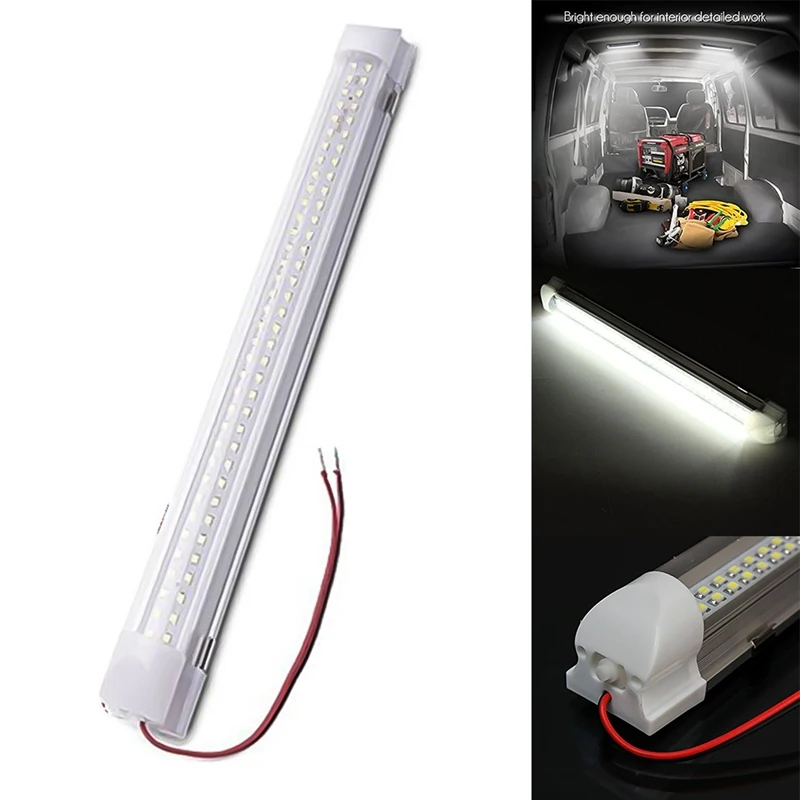 

12V 72 LED Car Interior White Strip Lights Bar Lamp Car Inspection Light For Van Caravan Car Signal Lamp