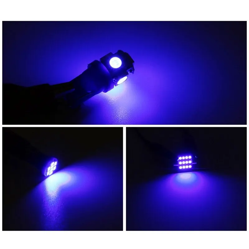 

13 Pcs 12V Car Interior LED Light Bulbs Blue Atmosphere Lamp Ceiling License Plate Lamps Dome Decoration Lights Car-Styling