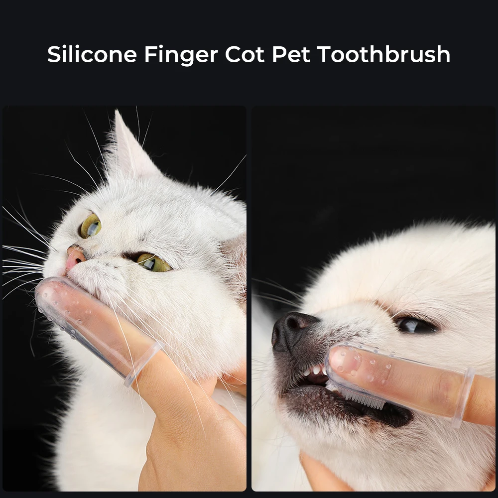 Софтовая питомцу щетка для зубов на палец Teddy Dog Brush Silicagel Supplie Bad Breath Tartar Teeth Care Tool Cat Cleaning Tooth on.