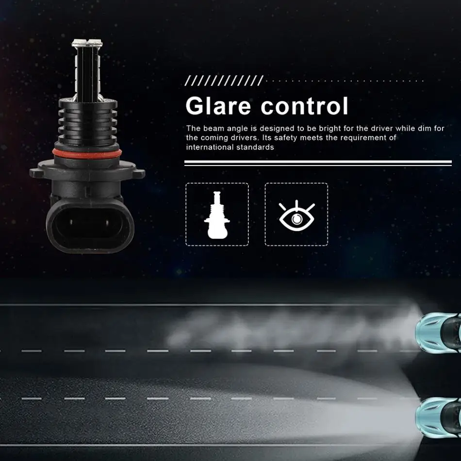 2 шт./компл. 24W 6000K 2400LM IP67 H16 / 5202 9005 HB3 Водонепроницаемый 3030SMD 3x8 светодиодный