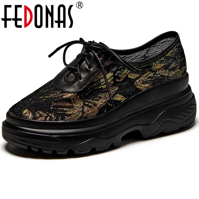 

FEDONAS Sexy Comfortable Shoes Woman Platform Cross Tied Genuine Leather Women Flat Shoes 2021 Summer Ccasual Basic Women Shoes