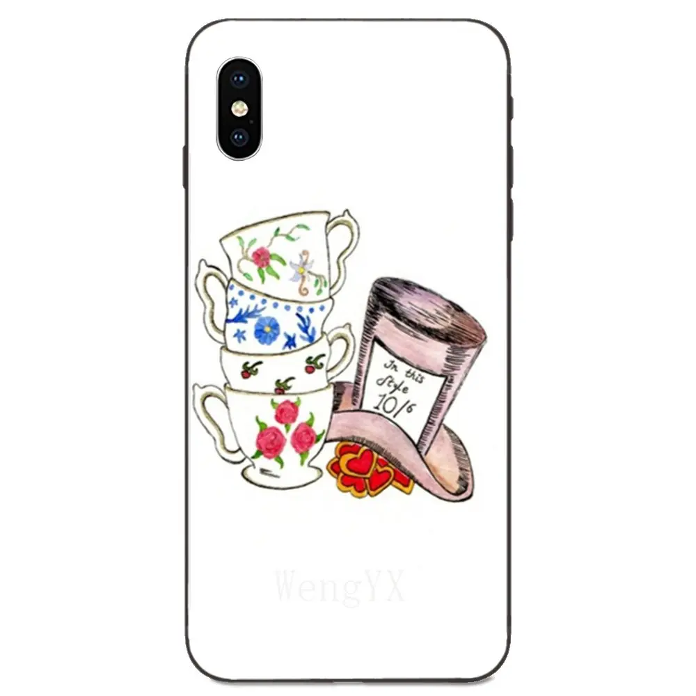 Для Apple iPhone 11 X XS Max XR Pro 4 4S 5 5S SE 6 6S 7 8 Plus мягкая новая мода мы все Mad Hatter Чайная