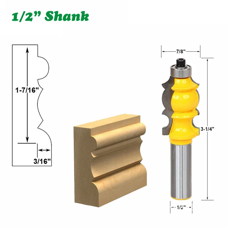 

1 шт. 1/2 "12,7 мм хвостовик фреза резьба по дереву линия архитектурная Лепка фреза по дереву для соединения шип-паз фреза по дереву