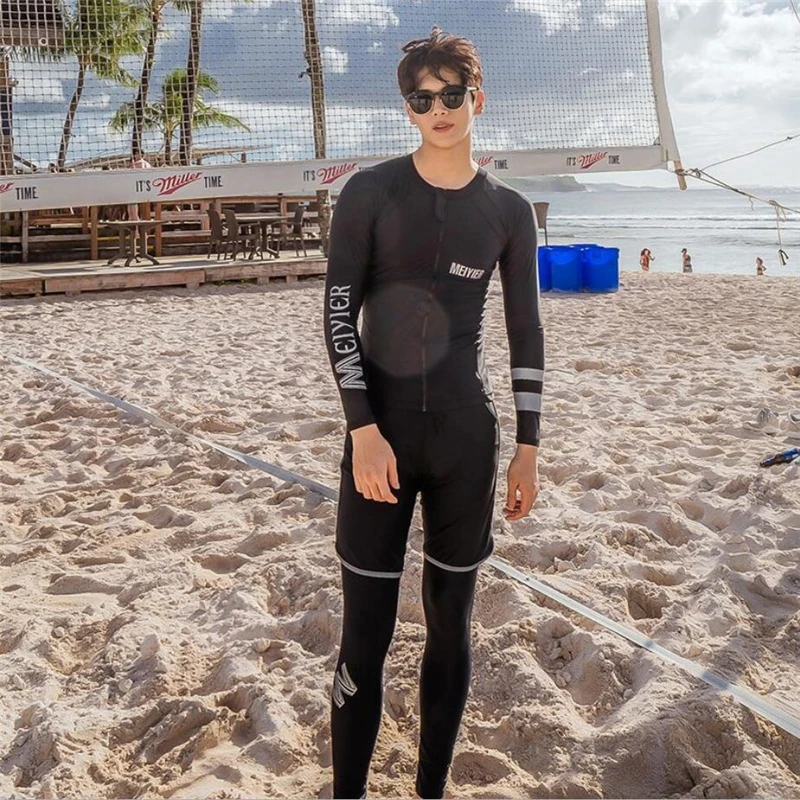 

Мужской Быстросохнущий купальный костюм rashguard с длинными рукавами 2022, мужской купальник из 3 предметов, Женская куртка + брюки + шорты