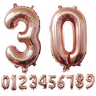 Воздушный шар из фольги в виде цифр, 40 дюймов, цвета розового золота, большой воздушный шар, гелиевые шары с цифрами