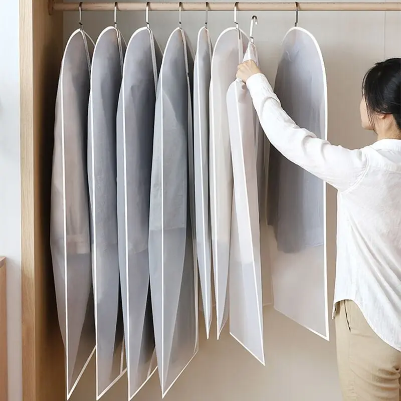 

Dust cover dust bag coat transparent suit cover storage clothes dust cover hanging pocket dust bag