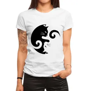 Женская футболка с коротким рукавом и круглым вырезом, белая