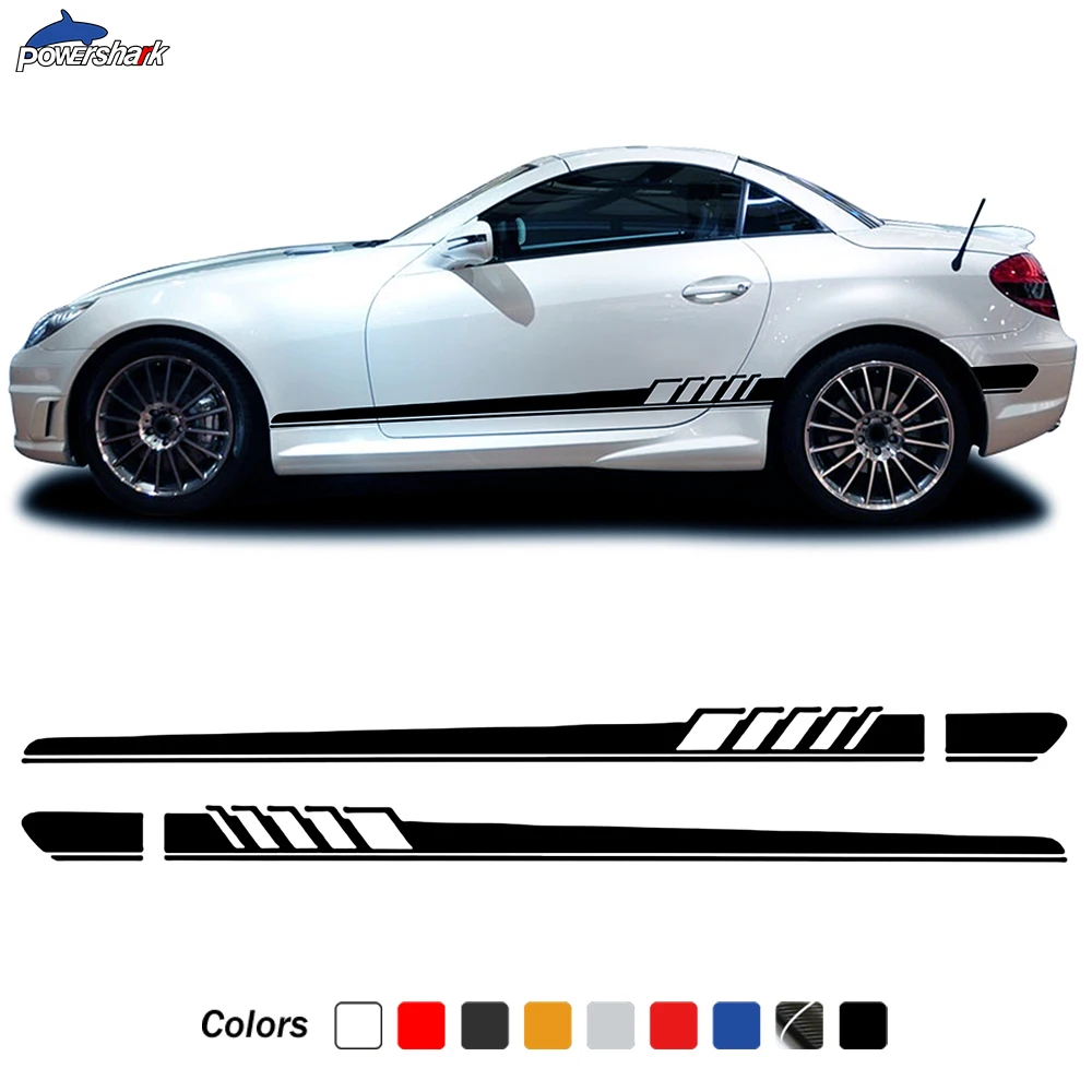 

2 Pcs Edition 1 AMG Door Side Stripes Skirt Sticker For Mercedes Benz SLK Class R171 R170 R172 SLK55 AMG SLK200 250 Accessories