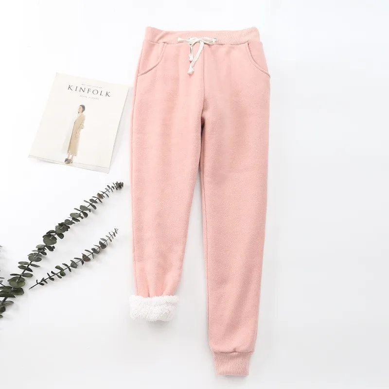 2020 Autumn Winter Women Fleece Sweatpants Trousers Casual Thick Velvet Loose Cashmere Tracksuit Pants | Женская одежда