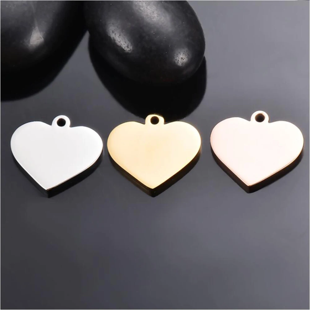 10 шт. подвески-сердечки из нержавеющей стали 15 мм 3 цвета | Украшения и аксессуары
