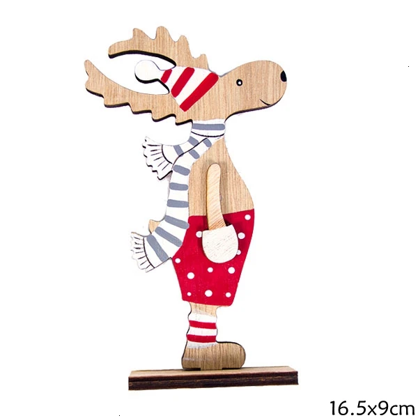 B Boy Deer 1 комплект мульти DIY креативные деревянные поделки РОЖДЕСТВЕНСКИЕ Санта/олень деревянные украшения для домашнего стола украшения для рождественской вечеринки - Цвет: B Boy Deer