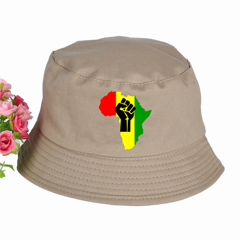 

AFRICA Power Rasta Reggae Music Logo Panama Bucket Hat Cotton Flat Sun Visor Fishing Fisherman Hat
