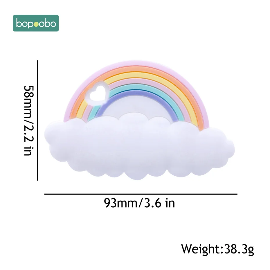Rainbow Bopoobo 10 шт. силиконовые радужные жевательные BPA бесплатно грызуны Прорезыватель крошечный стержень Детские трофеи пищевой силиконовый Прорезыватель для зубов продукты - Цвет: Rainbow