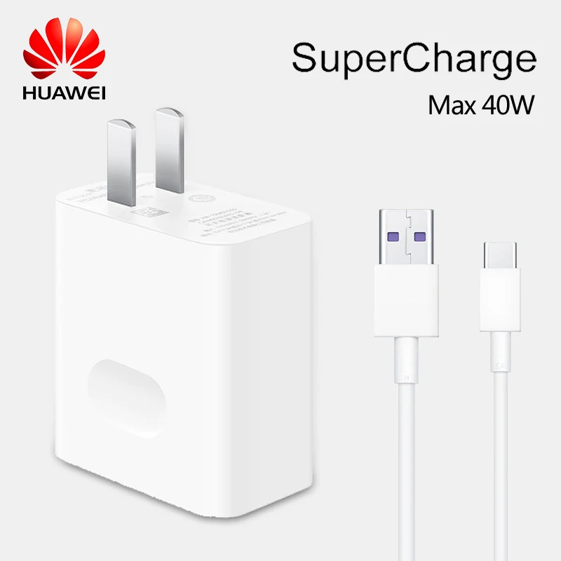 Оригинальное быстрое зарядное устройство Huawei Supercharge макс. 40 Вт 10 В/4A 5 с кабелем 5A