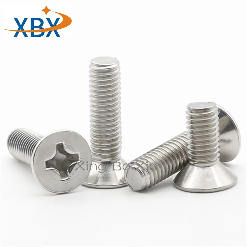 M3 * 4 M4 5 M5X6 DIN965 GB819 304 Винты с плоской головкой из нержавеющей стали потайной