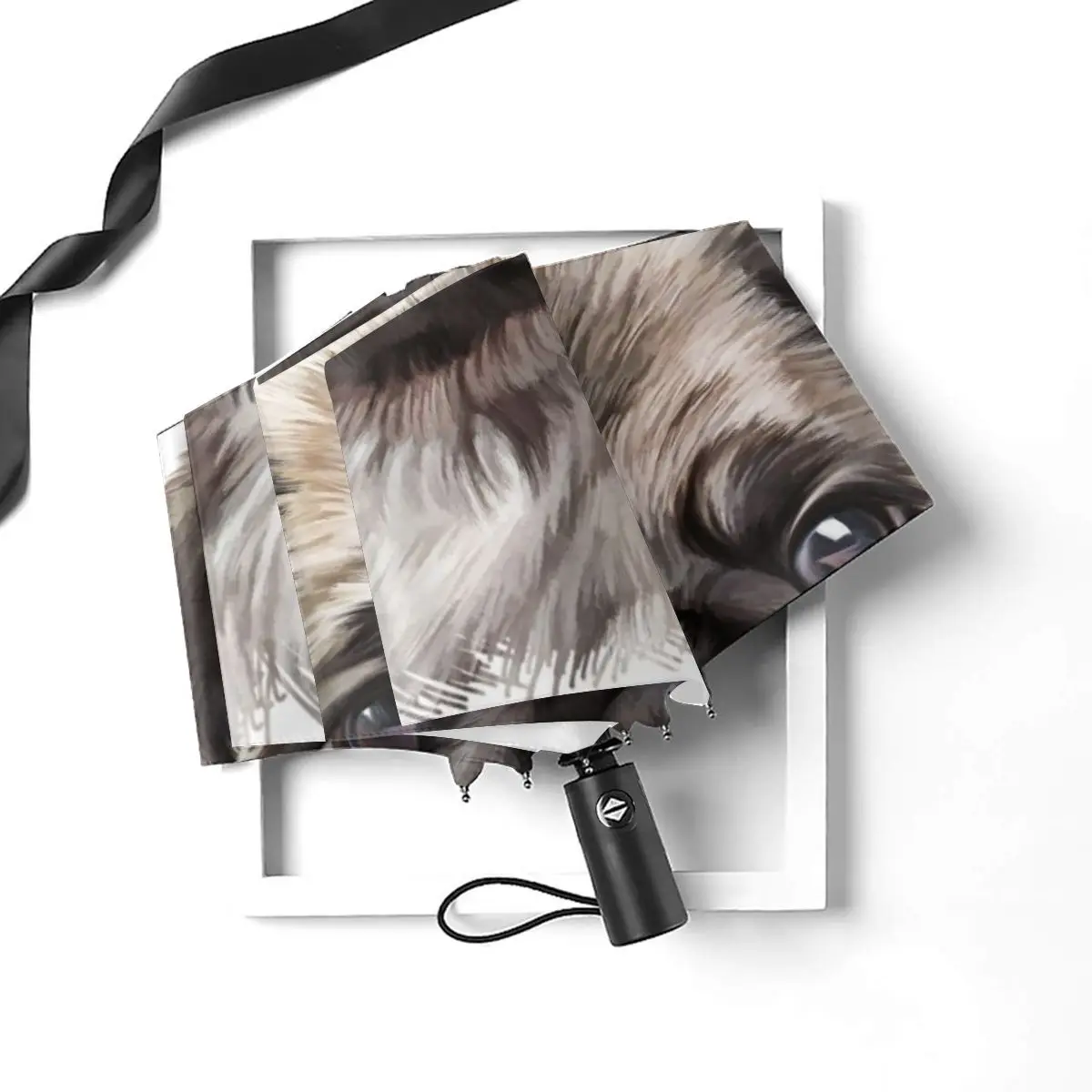 Miglior Ombrello Di Sole Cucciolo Pug Ritratto Pittura Automatica Pieghevole Portatile Delle Donne Degli Uomini Di Ombrello Di Protezione Solare Pioggia Antivento Spiaggia Parasole