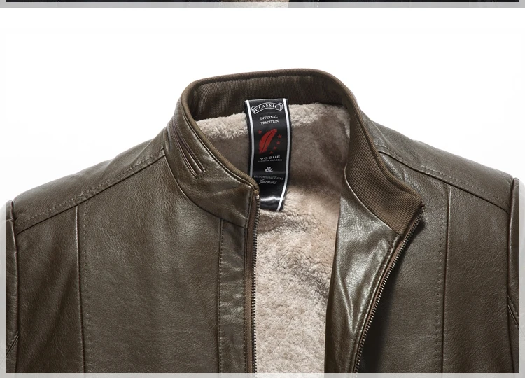 MOGU New Winter Fashion Leather Jacket Men L-7XL Thick Suede Solid Leather Jacket Casual Faux Fur Coat