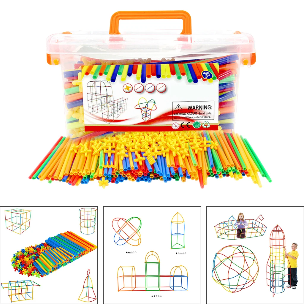 Straws and Connectors Set Straw Constructor Stem Fort Building Toys