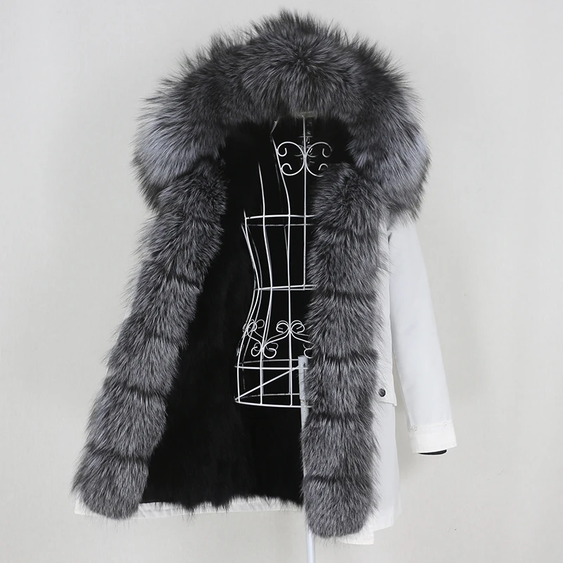 OFTBUY 2021 Long Waterproof Parka Natural Raccoon Fox Fur Real Coat Hood Winter Jacket Women Outerwear Streetwear Detachable | Женская