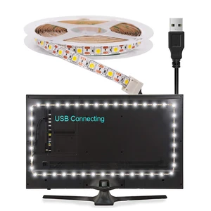 5 в USB светодиодный ленточный светильник 5050 гибкий светодиодный ленточный светильник s полоски Сделай Сам 30 см 50 см 1 м 2 м 5 м ТВ ПОДСВЕТКА светильник украшение дома