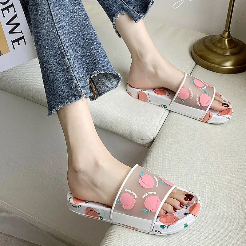 

Summer Slippers Women Shoes Cartoon Fruit Strawberry Pineapple Peach Girls Ladies Comfortable Flip Flops Beach Slide Sandals