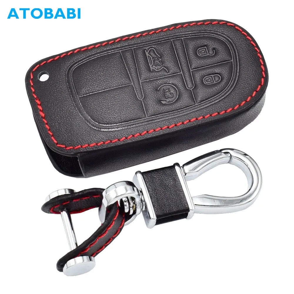 Кожаный чехол для автомобильного ключа Jeep Grand Cherokee компас патриот Dodge Journey Chrysler 300C