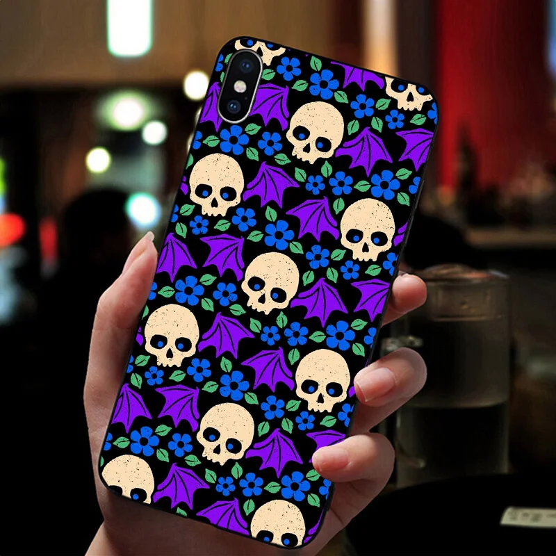 

HALLOWEEN Art Skulls Phone Case for iPhone 6S 6plus 7 7plus 8 8Plus X XS MAX XR 5 5S SE 2020 11 11pro max Cover Cool Design Capa