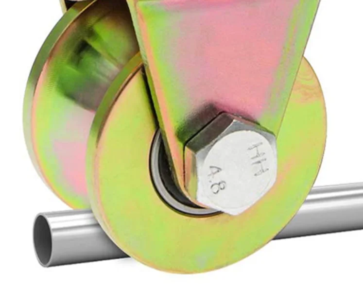 

1/4PCS 1.5" 2" 3"Steel U-Groove Wheel Heavy Duty Rigid Caster for Inverted Track Sliding Gate Wire Rope Rail Capacity 551 lbs
