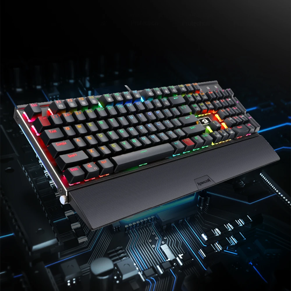 Механическая игровая клавиатура Redragon K567 RGB USB Эргономичный светодиодный ключ с