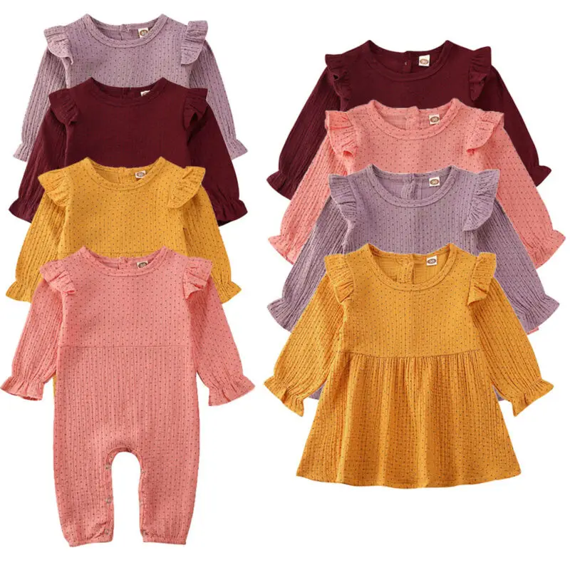 Комбинезон/платье для новорожденных девочек 0 24 мес. наряды платье с длинным