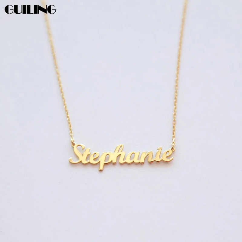 

Dainty Personalized Customized Name Necklace Stainless Steel Nameplate Pendant Charm Women Necklace Girl Gift Fashion Jewelry