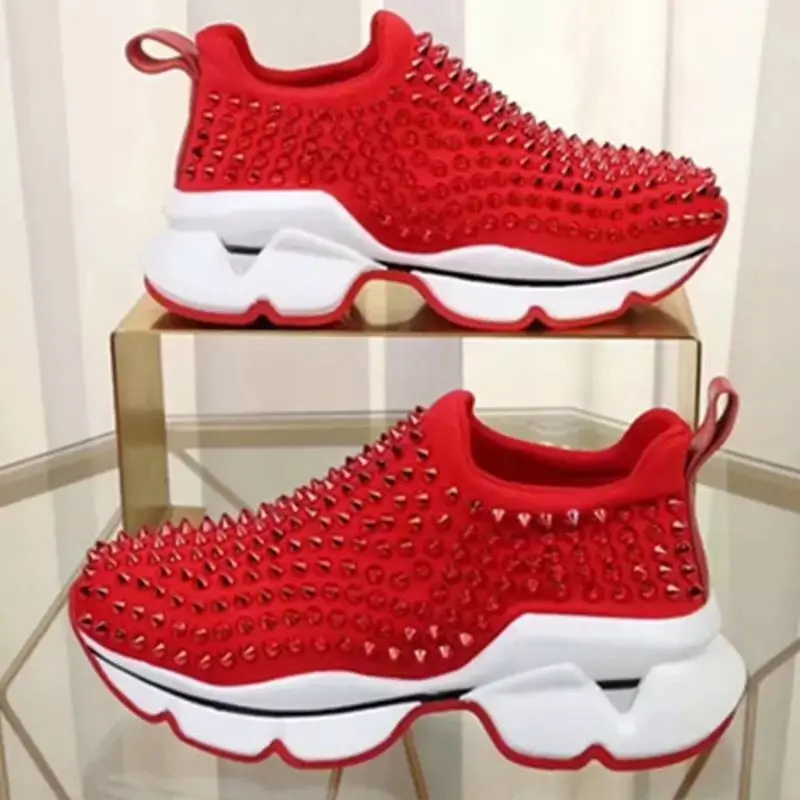

Plus Size 43 Women Sneakers 2020 Superstar Slip-On Rivet Platform Seasons Sports Comfortable Tennis Shoes