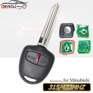 KEYECU 315 МГц433 МГц ID46 чип дистанционный ключ брелок 2 кнопки для Mitsubishi L200 Shogun Pajero Montero Triton MIT8 левое лезвие