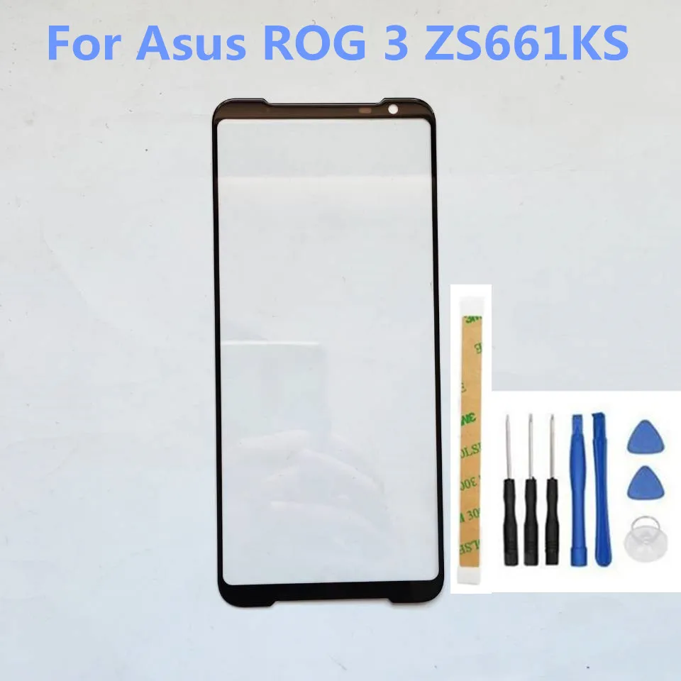 

New For ROG3 Asus ROG Phone 3 ZS661KS Touch Screen Panel Front Glass Panel Repair Replacement+Gift Tools