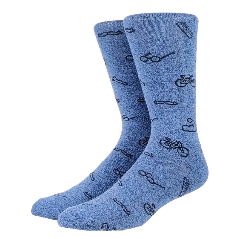 

Men's Funny Bicycles Glasses Long Socks