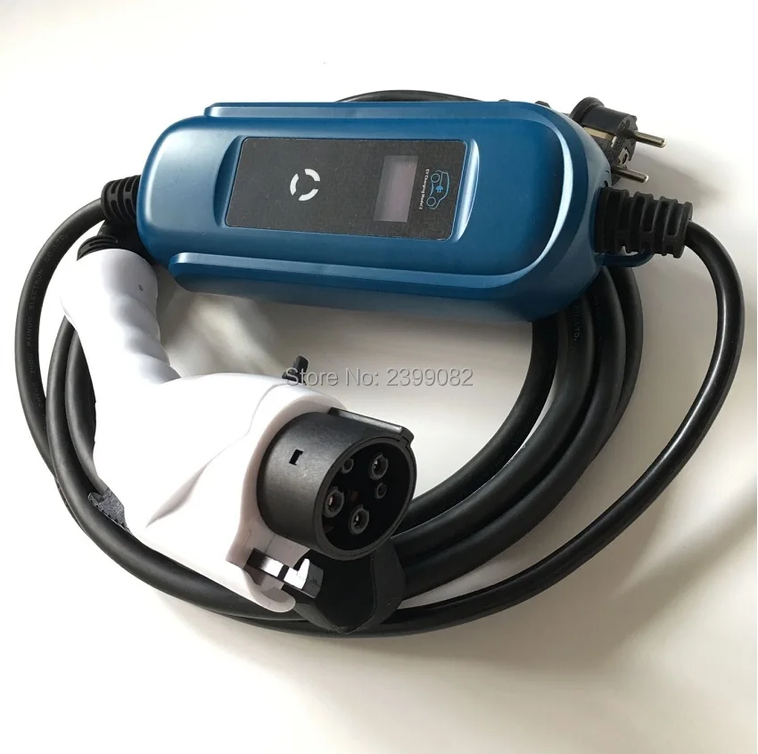 ZWET j1772 evse автомобильное зарядное устройство уровень 2 Режим зарядки 2 штепсельная вилка/AC250V 16A тип 1 штепсельная вилка ZWET зарядное устройство с европейской розеткой вход