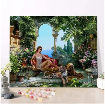GATYZTORY Beauty and leopard DIY Oil Paint By Number Calligraphy Painting Acrylic by number On Canvas For Home Decors | Дом и сад