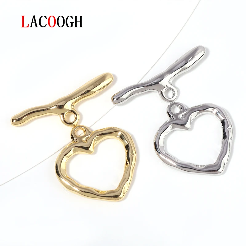 

5 sets Copper Plated Real Gold Heart Shaped OT Clasps Toggle Clasps Connectors for DIY Bracelet Necklace Jewelry Making Supplies