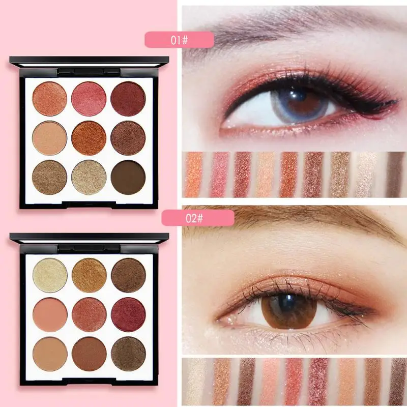 Стойкие водостойкие натуральные тени для век 9 цветов лоток земного цвета винный