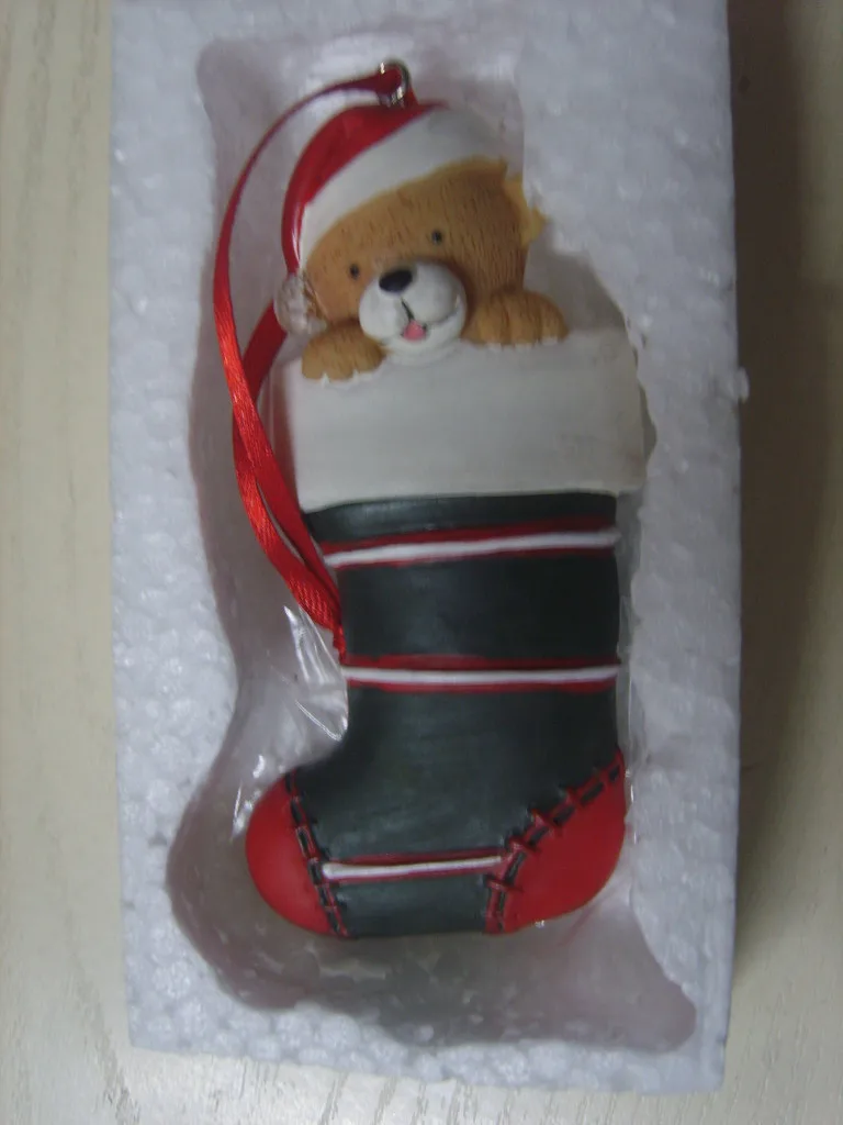 

Bear socks resin refrigerator sticker Christmas girl bear pendant cute stand box
