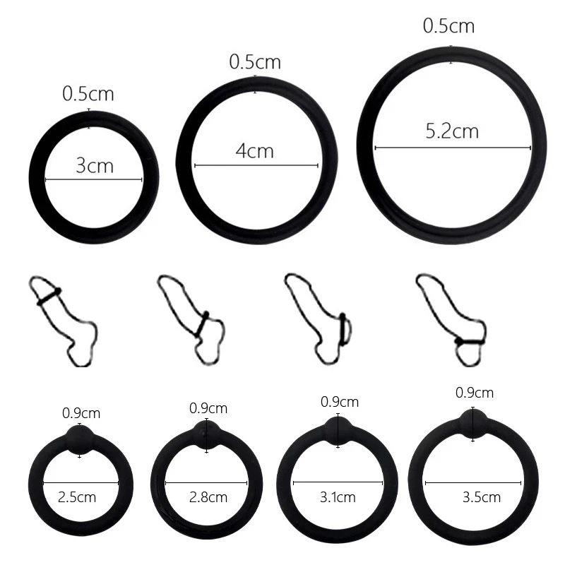 3/4 Penis Rings Cock Rings Penis Sleeve Penis Trainer Delay Ejaculation High Elasticity Time Lasting Sex Toys for Men