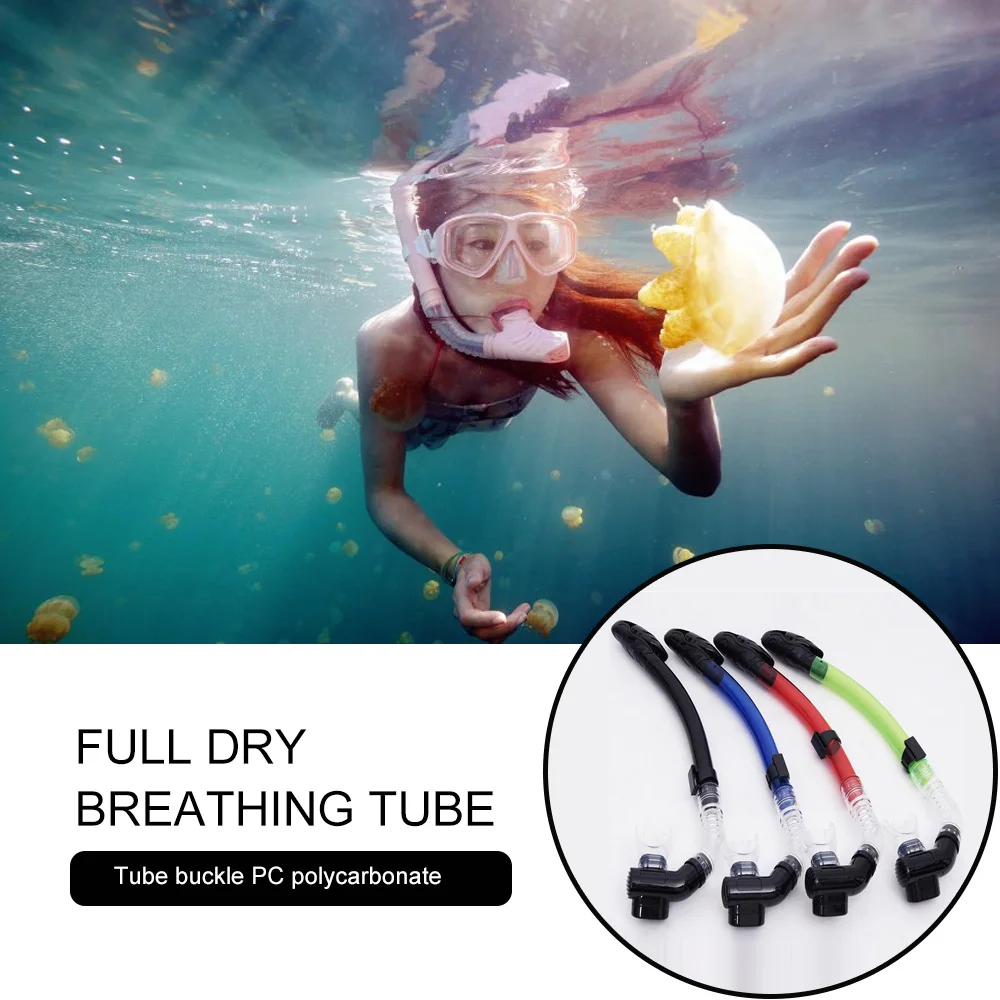 

Professional Adults Swimming Diving Snorkeling Silicone Dry Air Breathing Tube Full Dry Air Breathing Scuba Tube