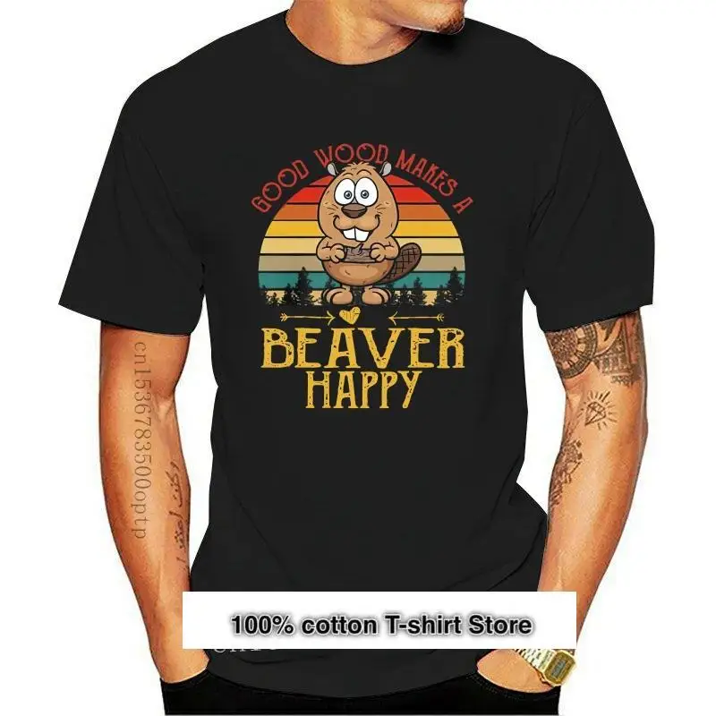 

Camisa de buena madera hace un Castor, feliz puesta de sol