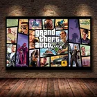 Grand Theft Auto V GTA 5, игровой плакат, холст, Художественная печать, картины на стену для комнаты, украшение для дома, настенный Декор без рамки