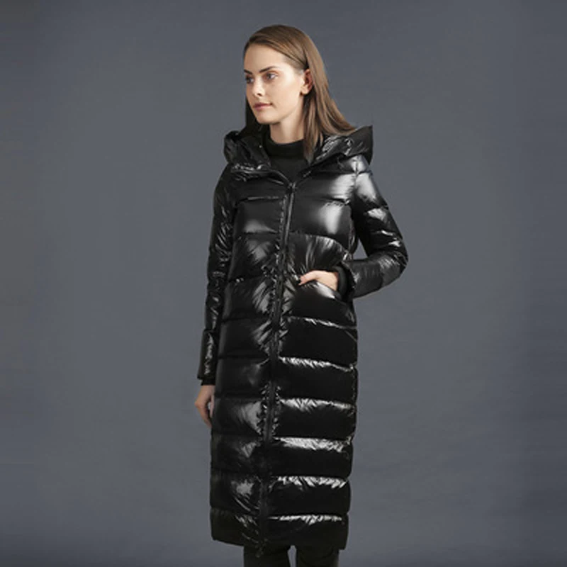 

Женская куртка на белом утином пуху, последняя женская зимняя куртка, длинное пальто для женщин, пуховая парка с капюшоном, теплая женская о...