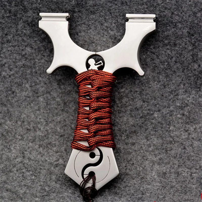 

New hunting slingshot 440 stainless steel slingshot Tai Chi adult outdoor shooting sports slingshot with flat rubber band