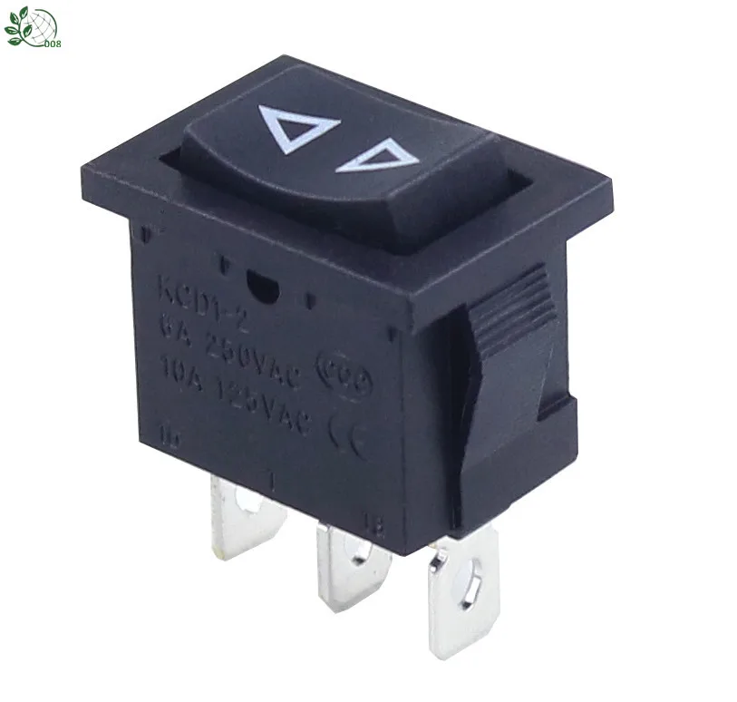 Промо-акция! 1 шт. переключающий мини черный 3 Pin кулисный переключатель переменного тока 6A/250V 10A/125V KCD1 - Цвет: 3PIN reset