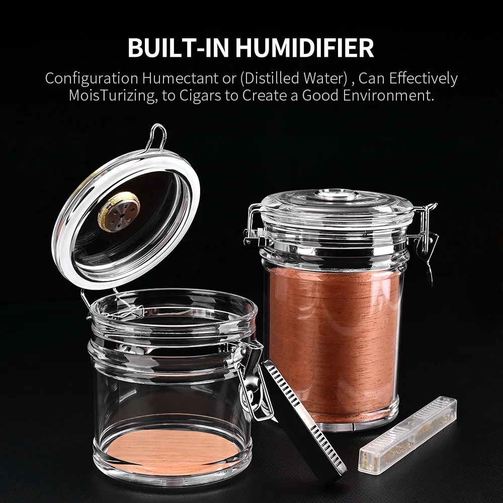 CIGARLOONG акриловая Humidor банка прозрачная большая Вмещает 15 20 сигар коробка с