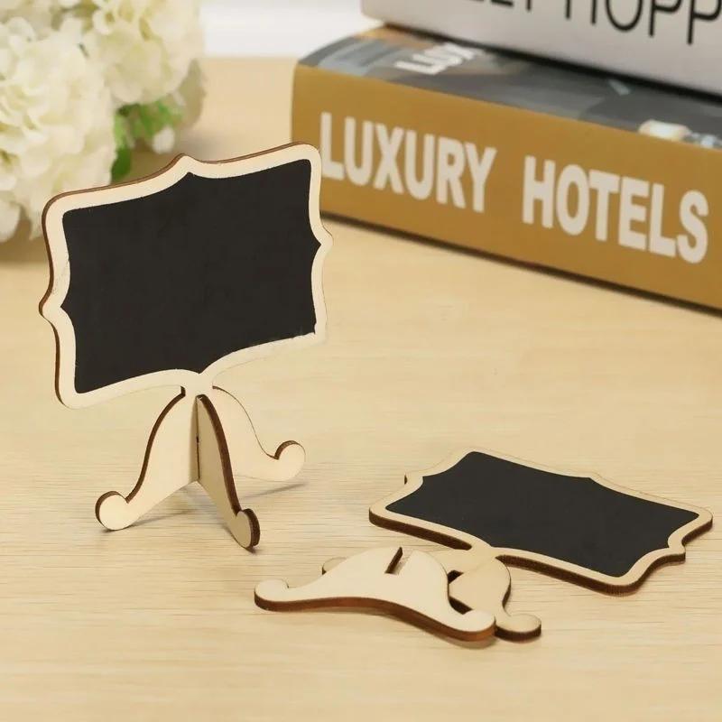 10pcs Mini Wooden Blackboard Chalkboard Message Wedding Party Label Table Decor | Дом и сад
