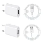 Зарядное устройство для iPhone SE 2020 11 X XR 5 6 6S 7 8 Plus iPad mini 2 3, дорожная настенная вилка, USB-адаптер, зарядное устройство, USB кабель для передачи данных, 2 шт.